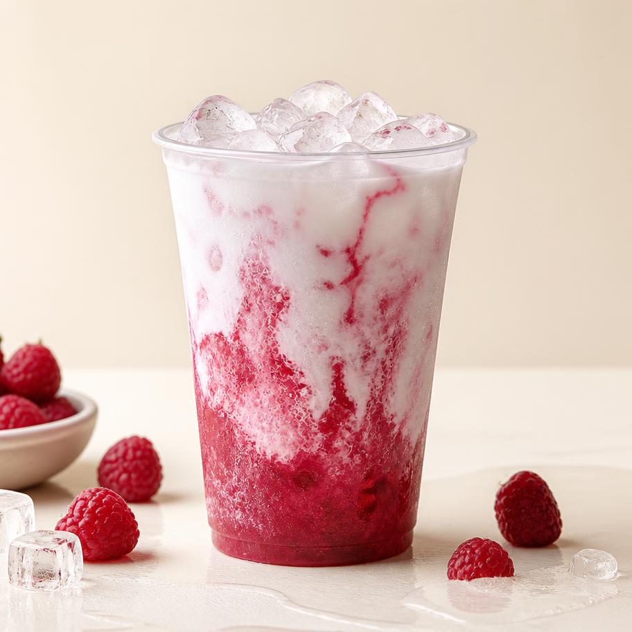 Pink Frost — Fresca, raspberry purée, cream